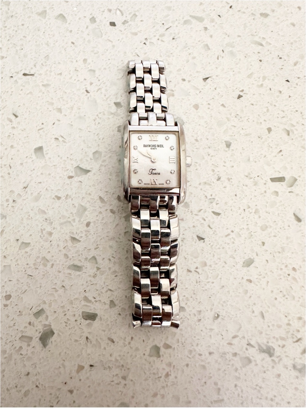 Raymond Weil Tosca 5874 Women’s Swiss Quartz Watch Stainless Steel MOP Dial